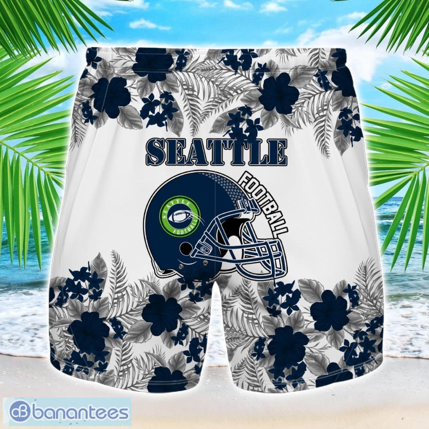 seattle team hawaiian and shorts all printed beach set for fans custom name 1 image Seattle Team Hawaiian And Shorts All Printed Beach Set For Fans Custom Name Product Photo 2