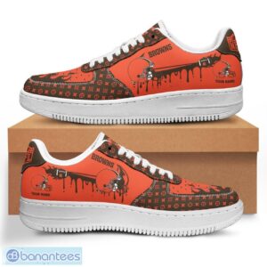 Personalized Name Cleveland Browns Drip Air Force Shoes Men Women Sneakers Product Photo 1