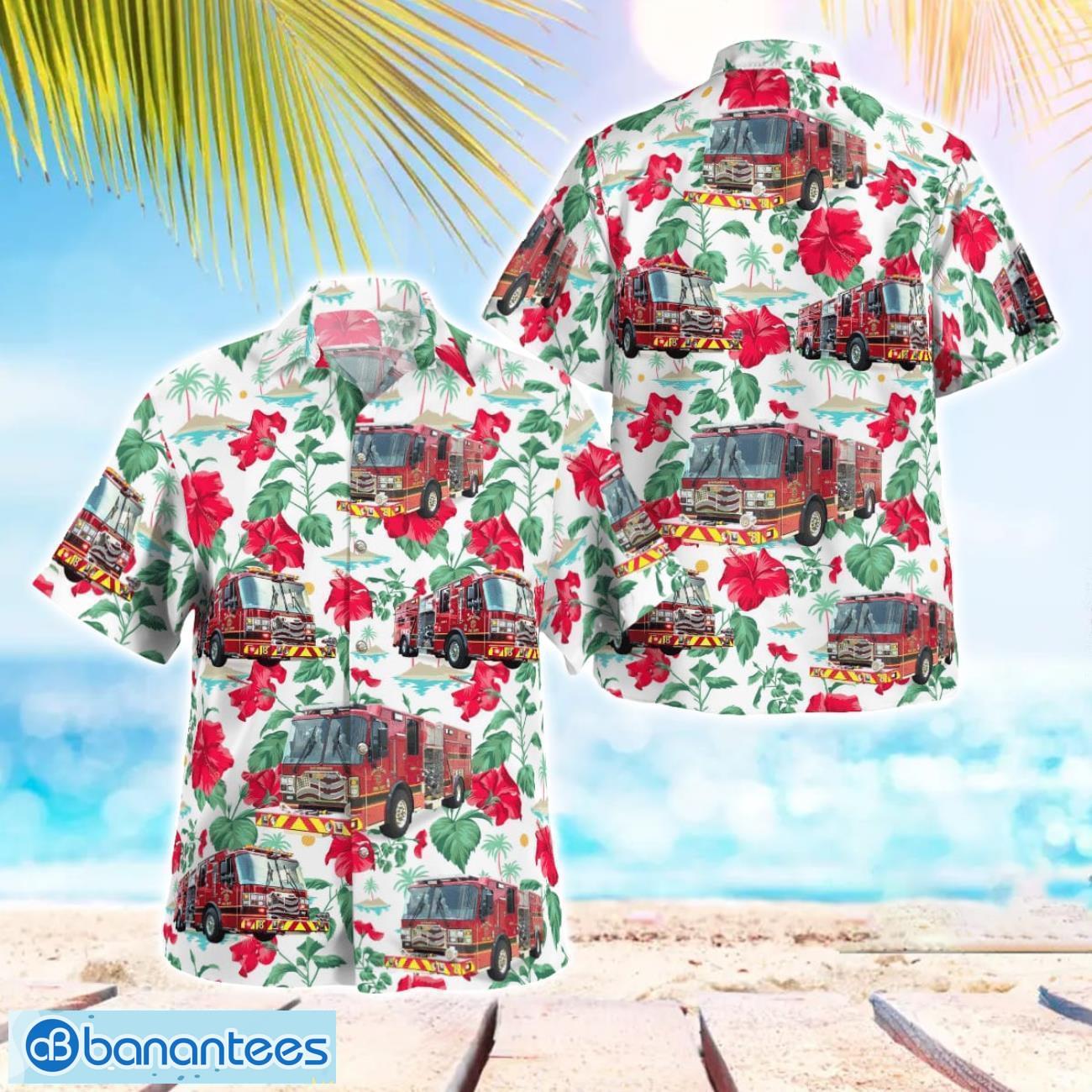 shreveport fire department louisiana 3d hawaiian shirt image Shreveport Fire Department, Louisiana 3D Hawaiian Shirt Product Photo 1