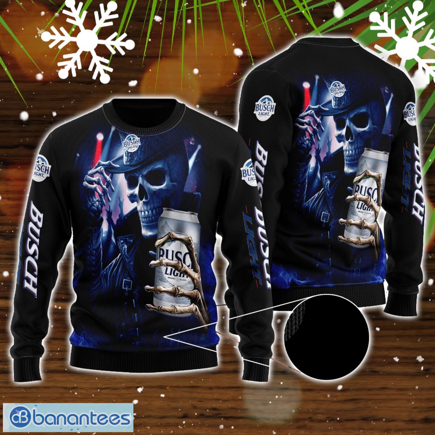 skull busch light beer all over print 3d sweater for men and women image Skull Busch Light Beer All Over Print 3D Sweater For Men And Women Product Photo 1
