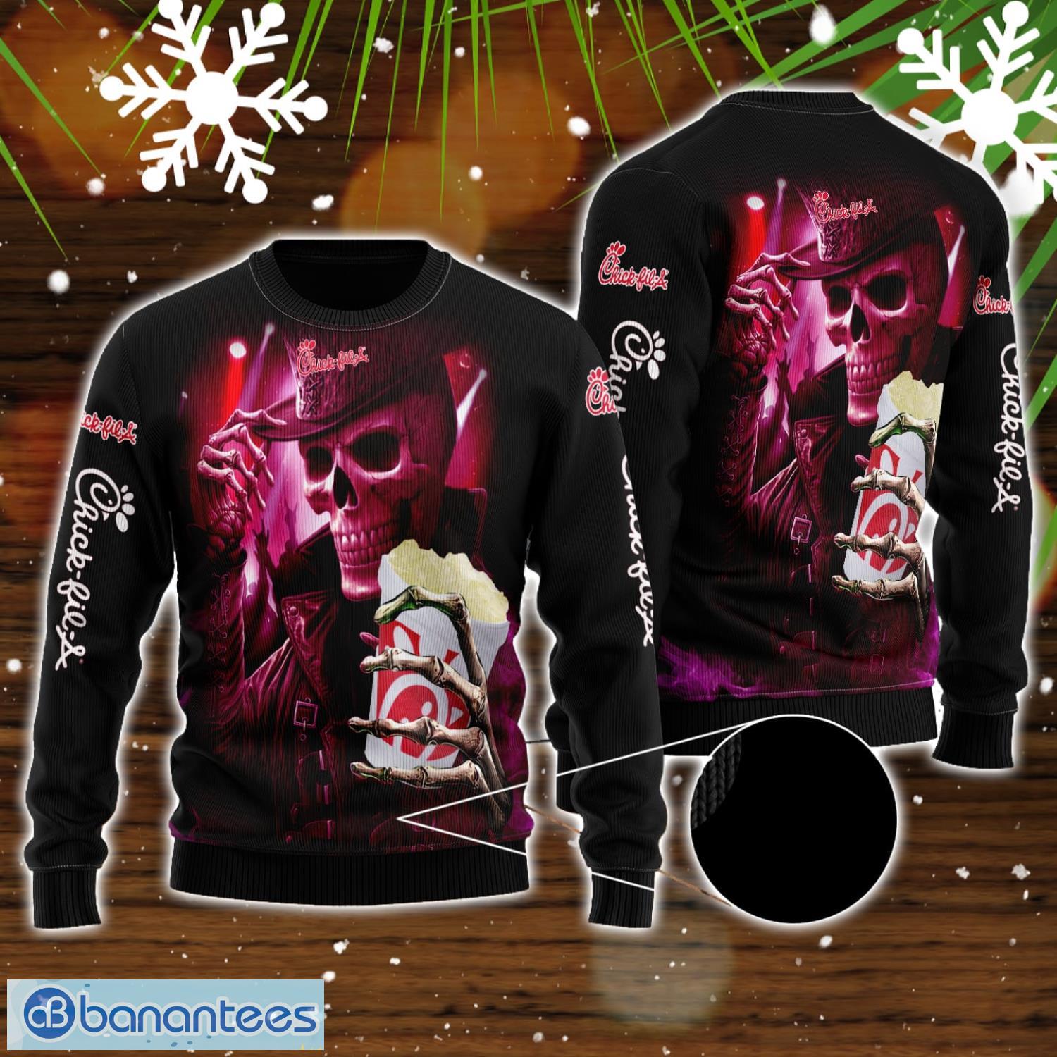 skull chick fil a all over print 3d sweater for men and women image Skull Chick-Fil-A All Over Print 3D Sweater For Men And Women Product Photo 1