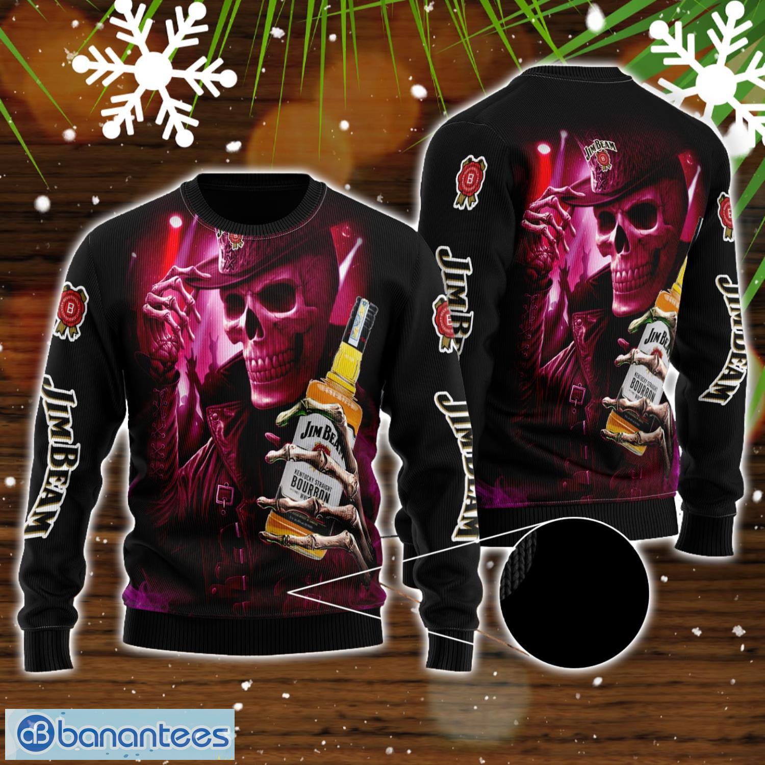 skull jim beam all over print 3d sweater for men and women image Skull Jim Beam All Over Print 3D Sweater For Men And Women Product Photo 1