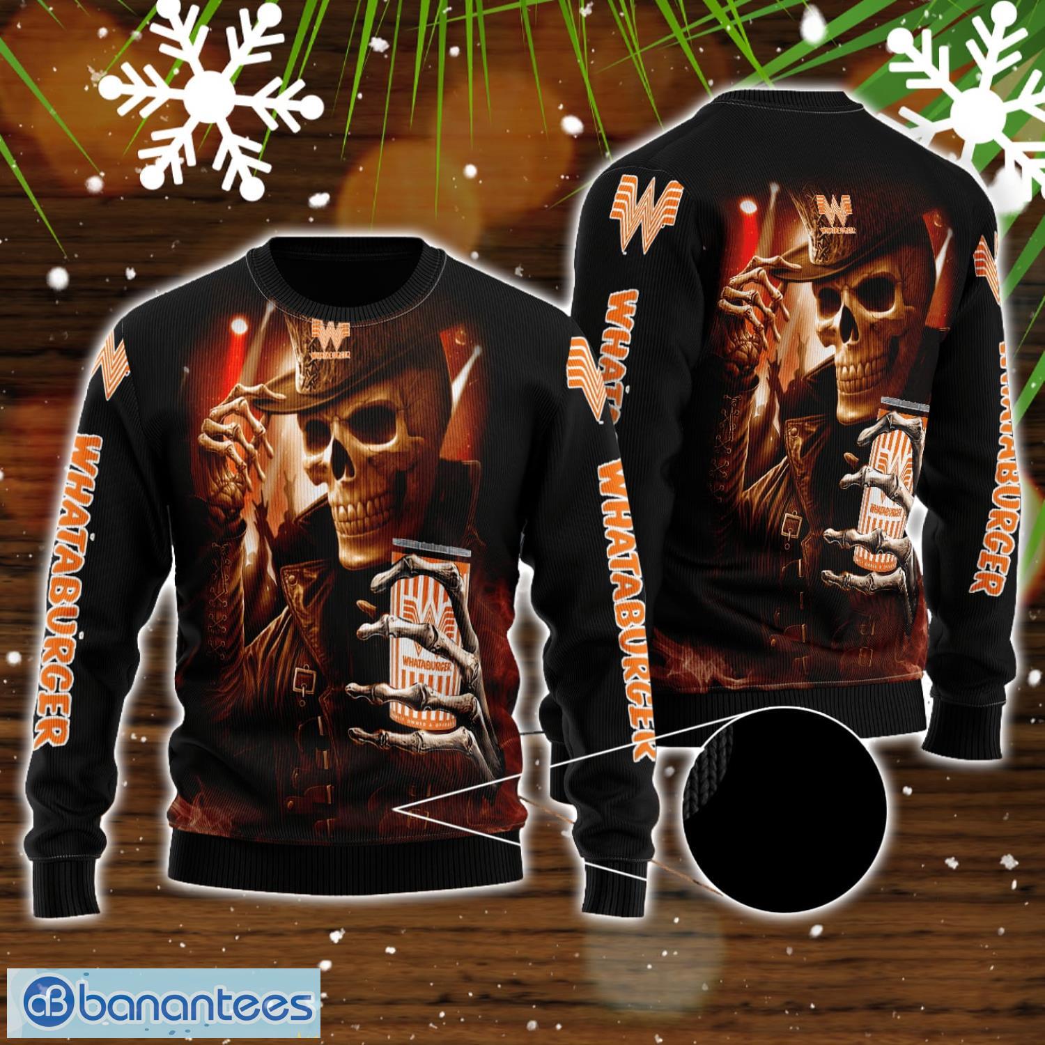 skull whataburger all over print 3d sweater for men and women image Skull Whataburger All Over Print 3D Sweater For Men And Women Product Photo 1
