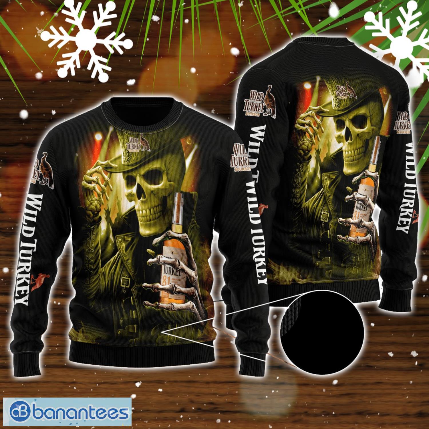 skull wild turkey all over print 3d sweater for men and women image Skull Wild Turkey All Over Print 3D Sweater For Men And Women Product Photo 1