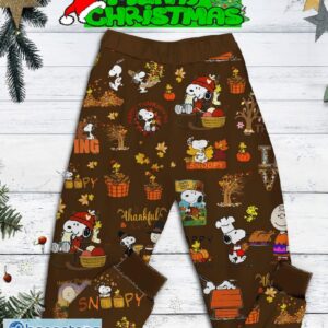 Snoopy Peanuts Give Thanks Pajamas Set All Over Print Christmas Gift - Snoopy Peanuts Give Thanks Pajamas Set-2