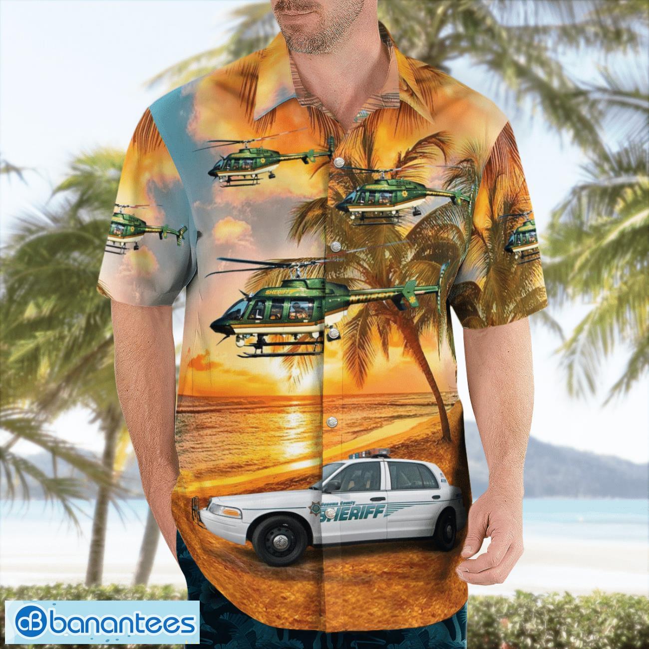 sonoma county sheriff helicopter bell 407 amp car 3d hawaiian shirt 2 image Sonoma County Sheriff Helicopter BELL 407 & Car 3D Hawaiian Shirt Product Photo 3