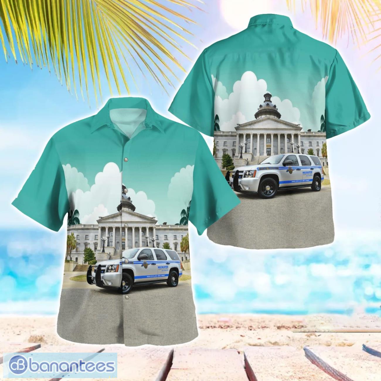 south carolina highway patrol 2014 chevrolet tahoe hawaiian shirt image South Carolina Highway Patrol 2014 Chevrolet Tahoe Hawaiian Shirt Product Photo 1