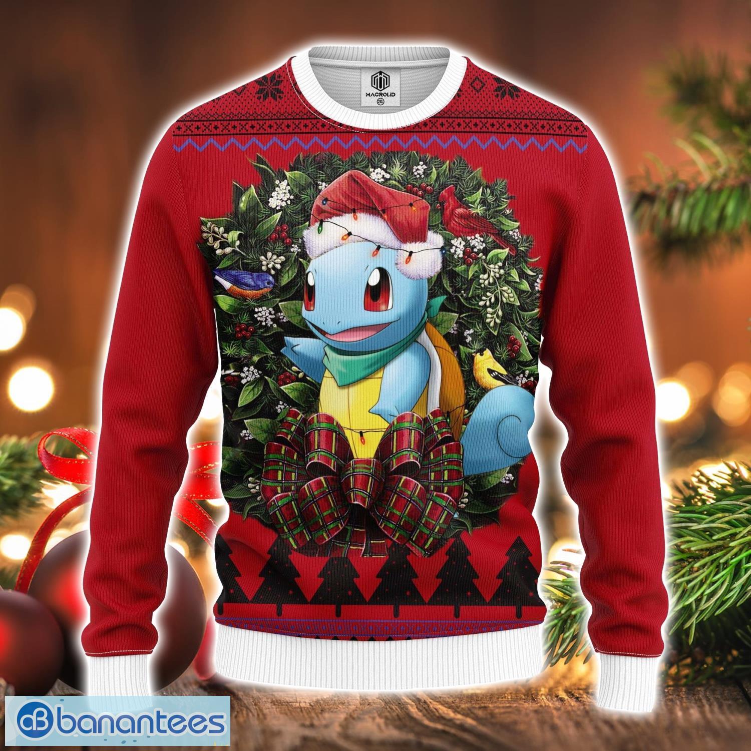 squirtle pokemon mc ugly christmas sweater image Squirtle Pokemon Mc Ugly Christmas Sweater Product Photo 1