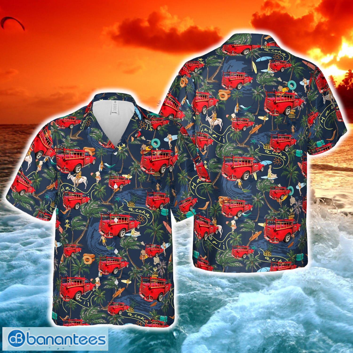 ssr fire truck firehouse subs hawaiian shirt image SSR Fire Truck Firehouse Subs Hawaiian Shirt Product Photo 1
