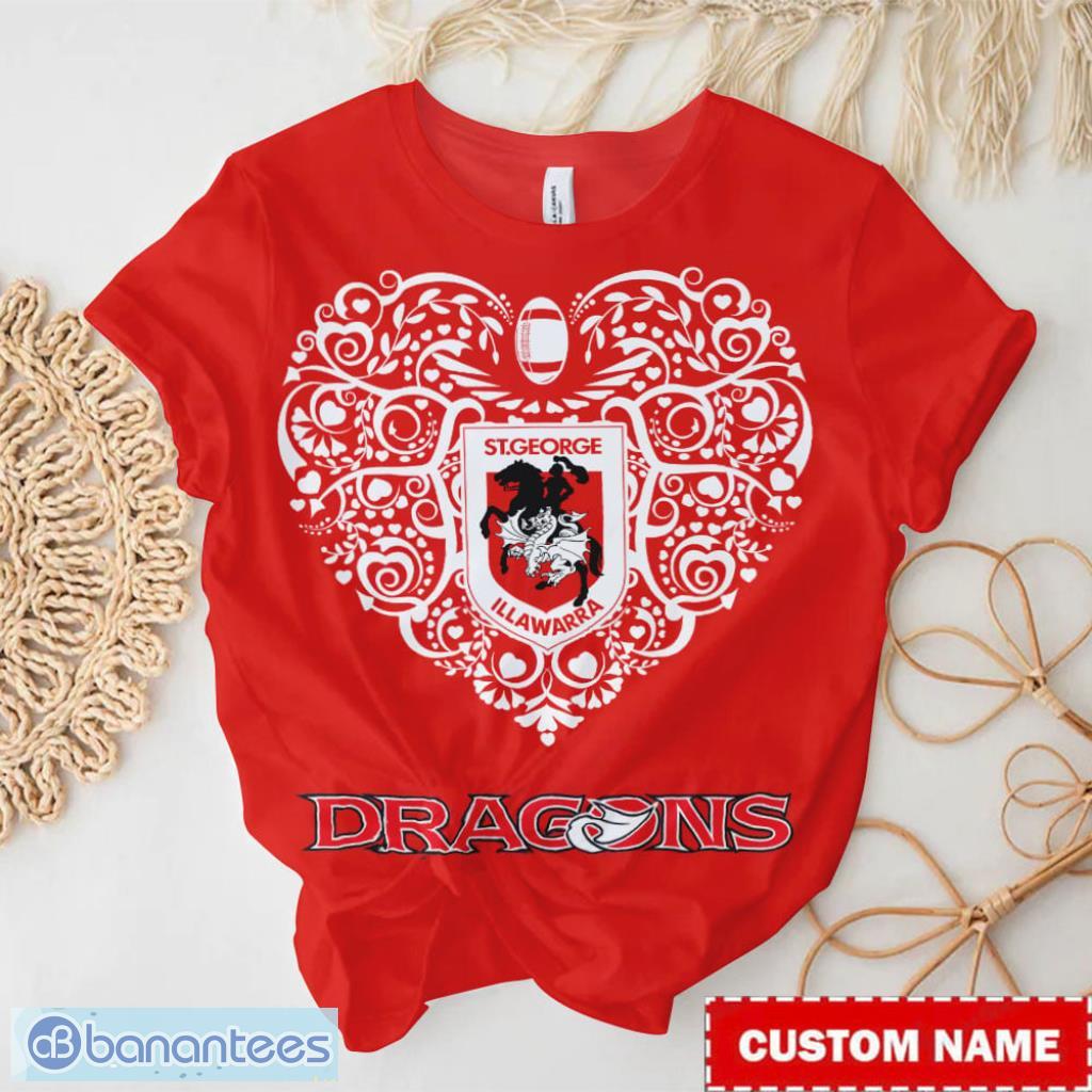 st george illawarra dragons nrl personalized t shirt hoodie polo shirt baseball jersey long t shirt for fan image St. George Illawarra Dragons NRL Personalized T Shirt Hoodie Polo Shirt Baseball Jersey Long T Shirt For Fan Product Photo 1