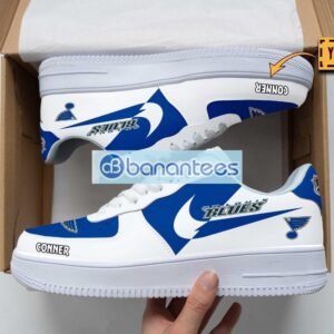 St Louis Blues Air Force Shoes Custom Name Gift For Fans AF1 Sneakers Product Photo 1