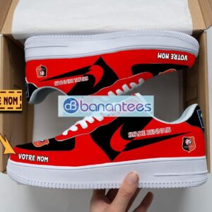 Stade Rennais F.C Air Force Shoes Custom Name Gift For Fans AF1 Sneakers Product Photo 1