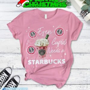 Starbucks Cupid Need Coffee Fleece Pajamas Set Pink Men Women For Fans - Starbucks Cupid Need Coffee Fleece Pajamas Set Pink-3