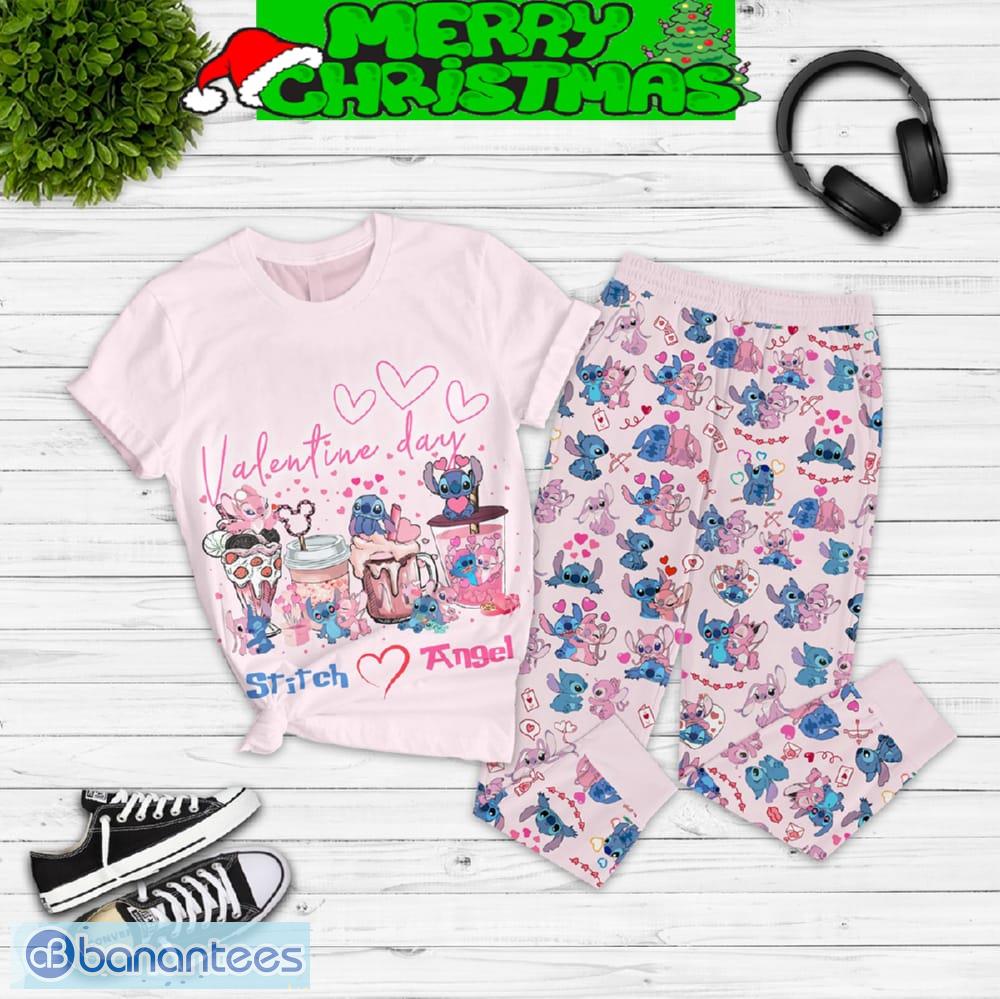 stitch angel couple valentine personalized fleece pajamas set for women gift christmas 1 image Stitch Angel Couple Valentine Personalized Fleece Pajamas Set For Women Gift Christmas - Stitch Angel Couple Valentine Personalized Fleece Pajamas Set-2