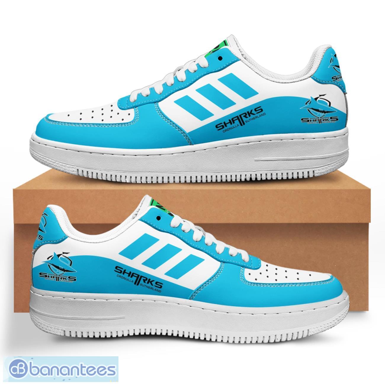striped style cronulla sharks new designs air force sneakers shoes image Striped Style Cronulla Sharks New Designs Air Force Sneakers shoes Product Photo 1