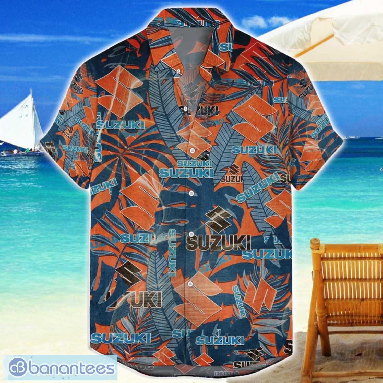 suzuki motor retro logo 3d hawaiian shirt for men and women gift image Suzuki Motor Retro Logo 3D Hawaiian Shirt For Men And Women Gift Product Photo 1