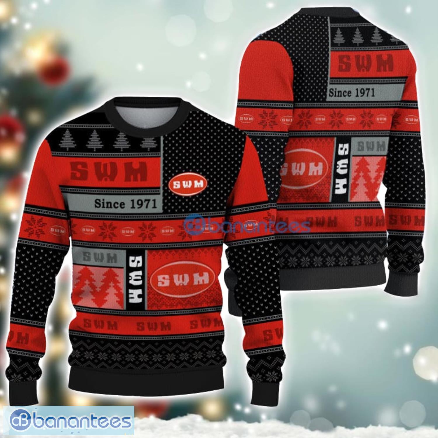 swm logo ugly christmas sweater for fans men and women christmas gift ideas image SWM Logo Ugly Christmas Sweater For Fans Men And Women Christmas Gift Ideas Product Photo 1