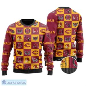 Arizona Cardinals Logo Checkered Flannel All Over Print Sweater Product Photo 1