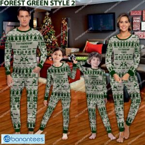 Fokker F27 Friendship Ugly Christmas Aircraft Family Pajamas Set Gift Family - Fokker F27 Friendship Aircraft Pajamas Set Family Photo Green