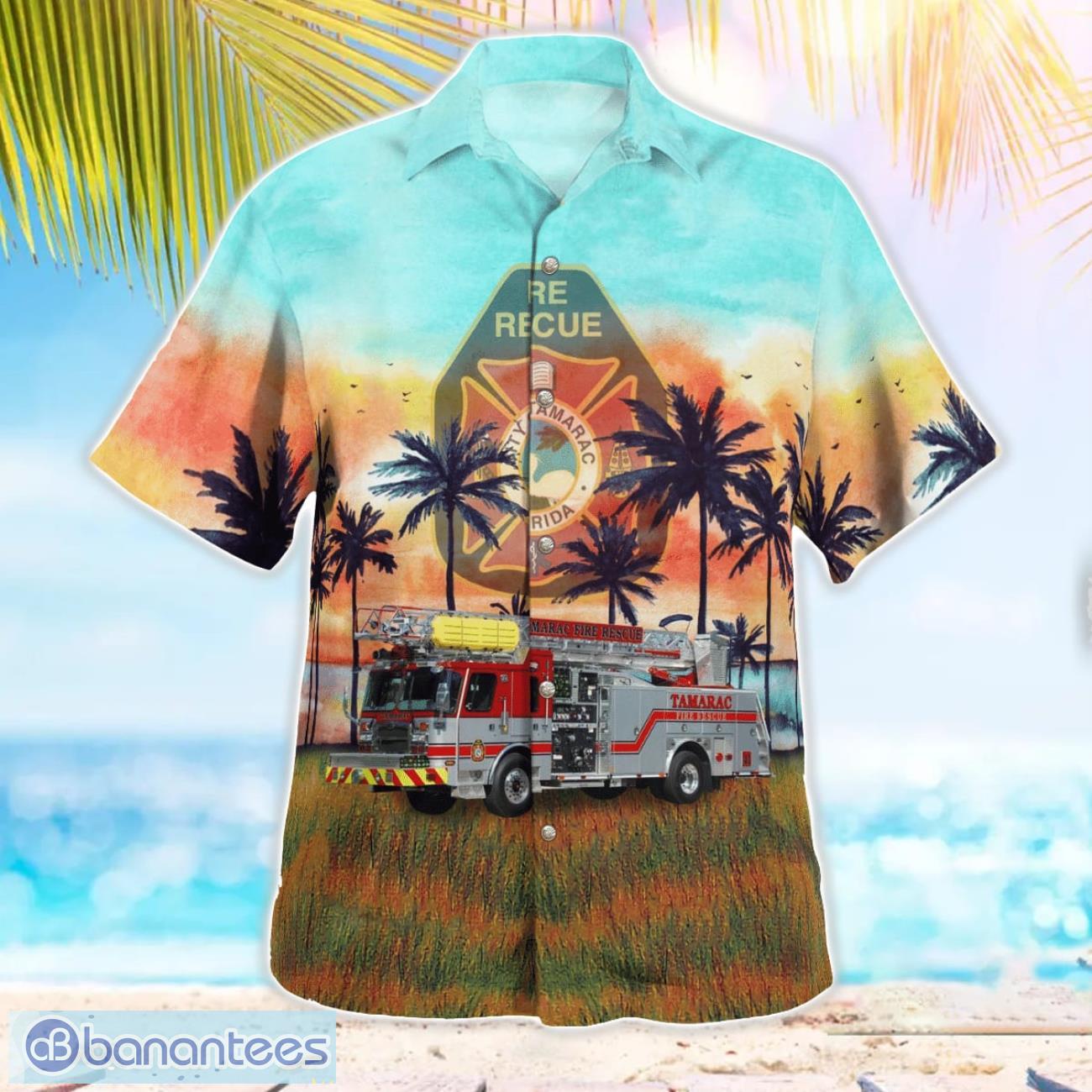 Tamarac, Broward County, Florida, Tamarac Fire Department Hawaiian Shirt Tamarac, Broward County, Florida, Tamarac Fire Department Hawaiian Shirt Product Photo 3