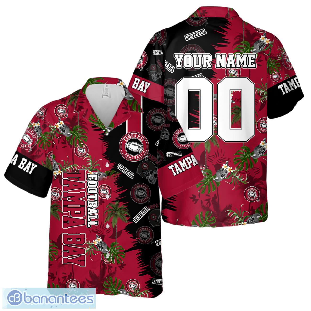 tampa bay football team hawaiian shirt and shorts custom name number tropical style hawaiian shirt image Tampa Bay Football Team Hawaiian Shirt And Shorts Custom Name Number Tropical Style Hawaiian Shirt Product Photo 1