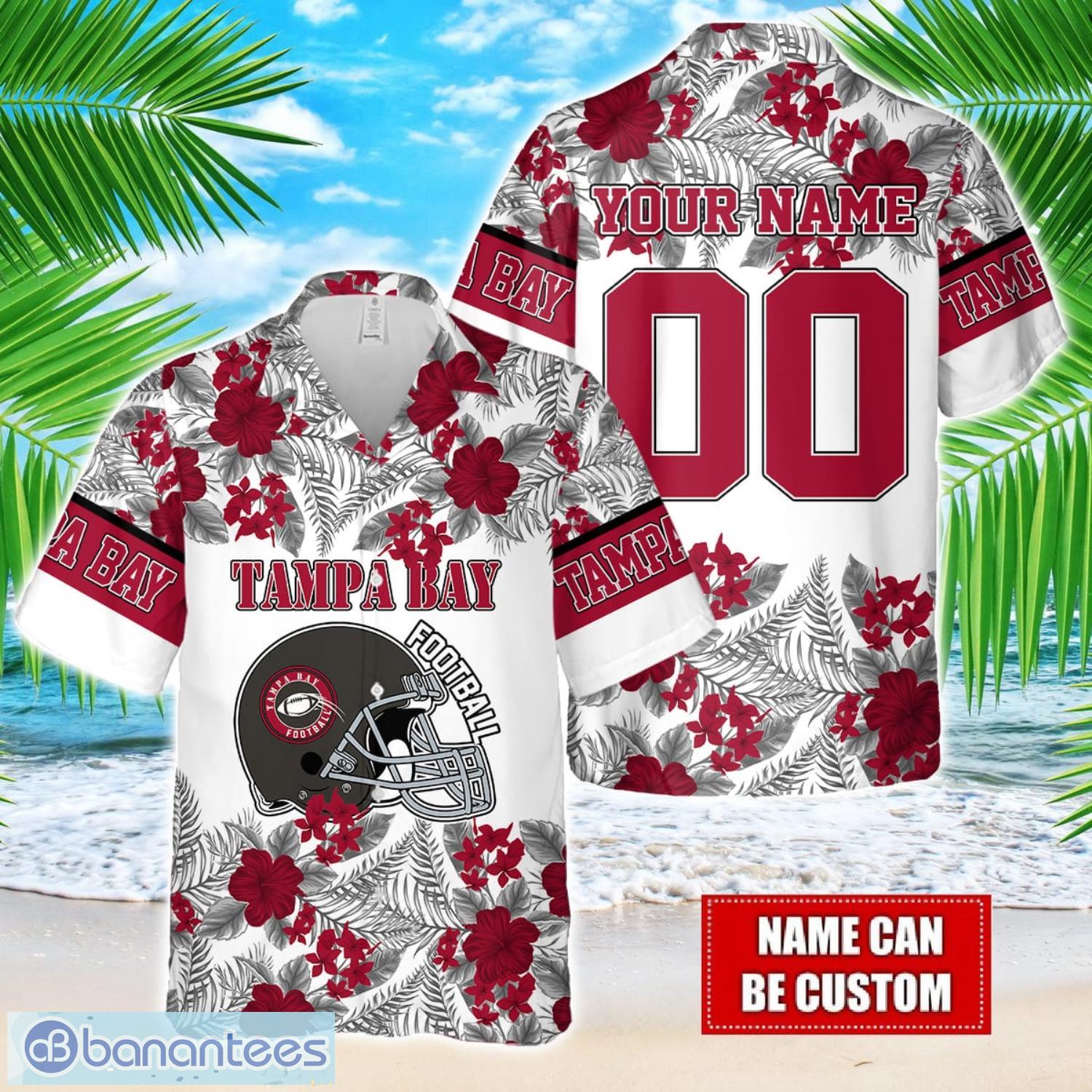 tampa bay team hawaiian and shorts all printed beach set for fans custom name image Tampa Bay Team Hawaiian And Shorts All Printed Beach Set For Fans Custom Name Product Photo 1