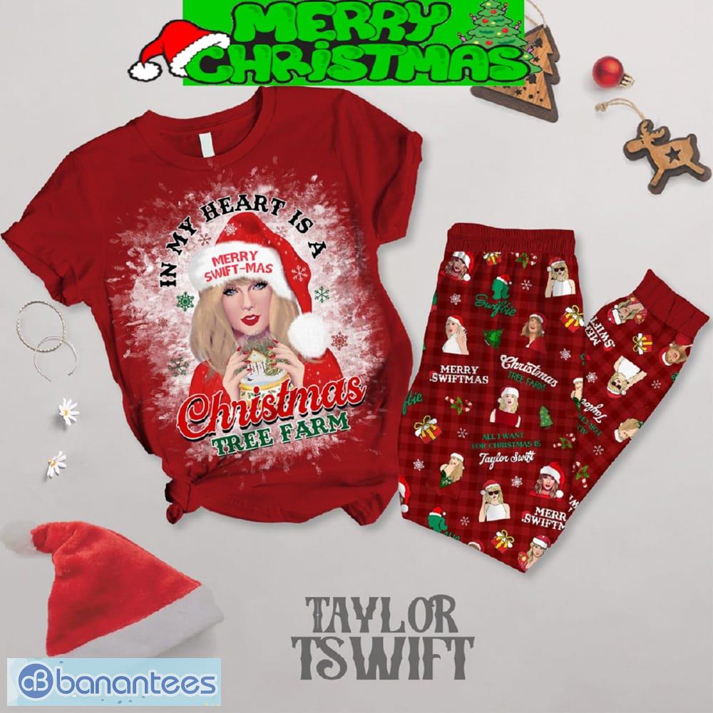 taylor swift in my heart is a christmas tree farm pajamas set men women for fans image Taylor Swift In My Heart Is A Christmas Tree Farm Pajamas Set Men Women For Fans - Taylor Swift In My Heart Is A Christmas Tree Farm Pajamas Set-1