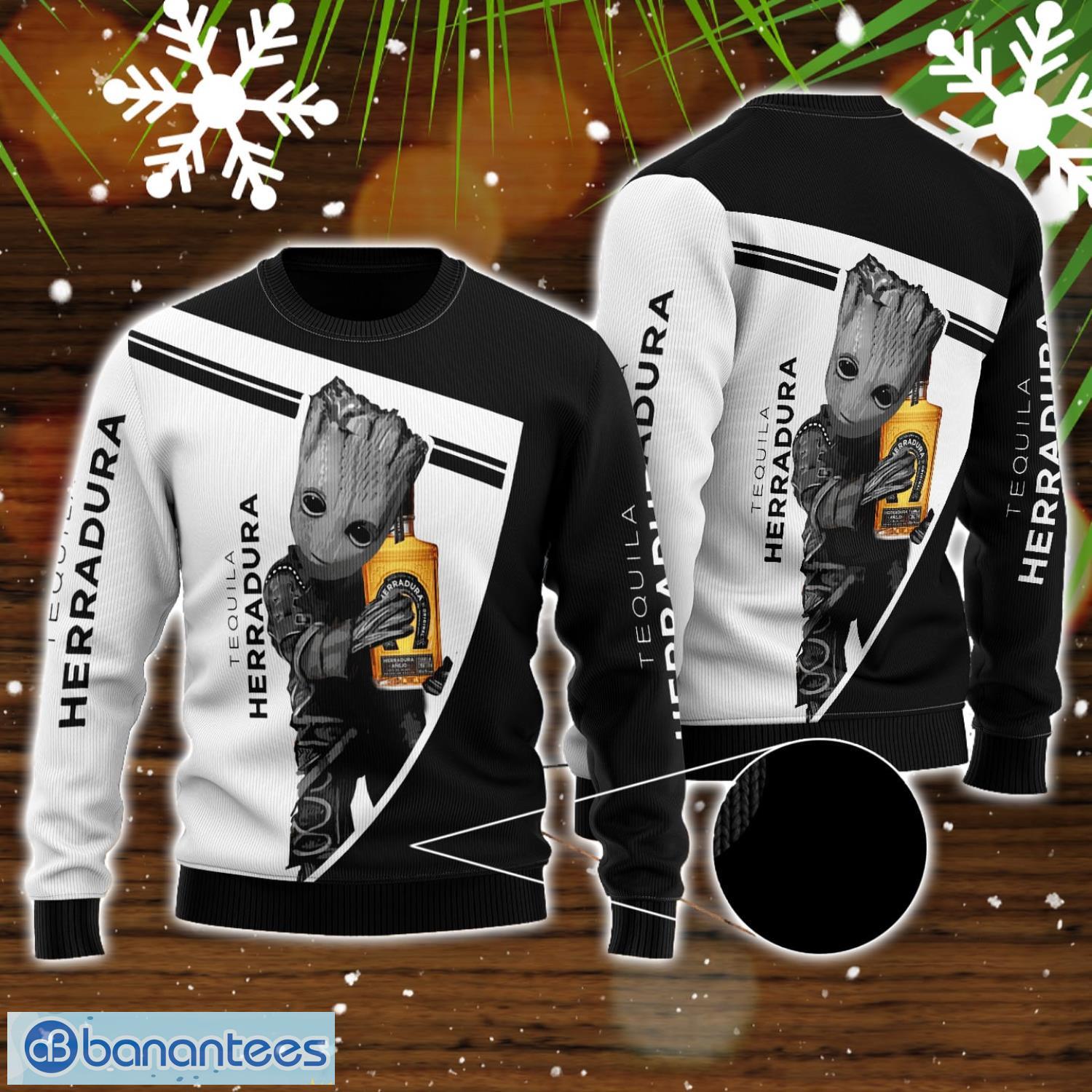 tequila herradura and baby groot all over print 3d sweater for men and women image Tequila Herradura And Baby Groot All Over Print 3D Sweater For Men And Women Product Photo 1