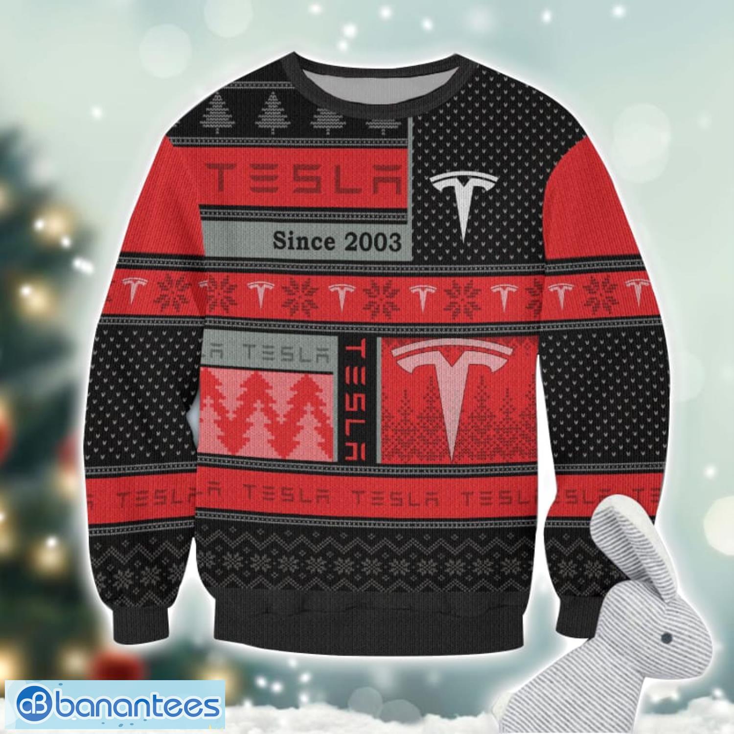 tesla logo ugly christmas sweater for fans men and women christmas gift ideas 1 image Tesla Logo Ugly Christmas Sweater For Fans Men And Women Christmas Gift Ideas Product Photo 2