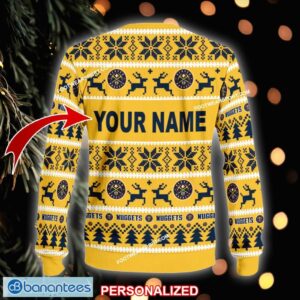 NEW Seasonal Denver Nuggets Knitted Christmas Sweater AOP Gift Holidays Custom Name - NBA Denver Nuggets Ugly Christmas Sweater For Men And Women Photo 2