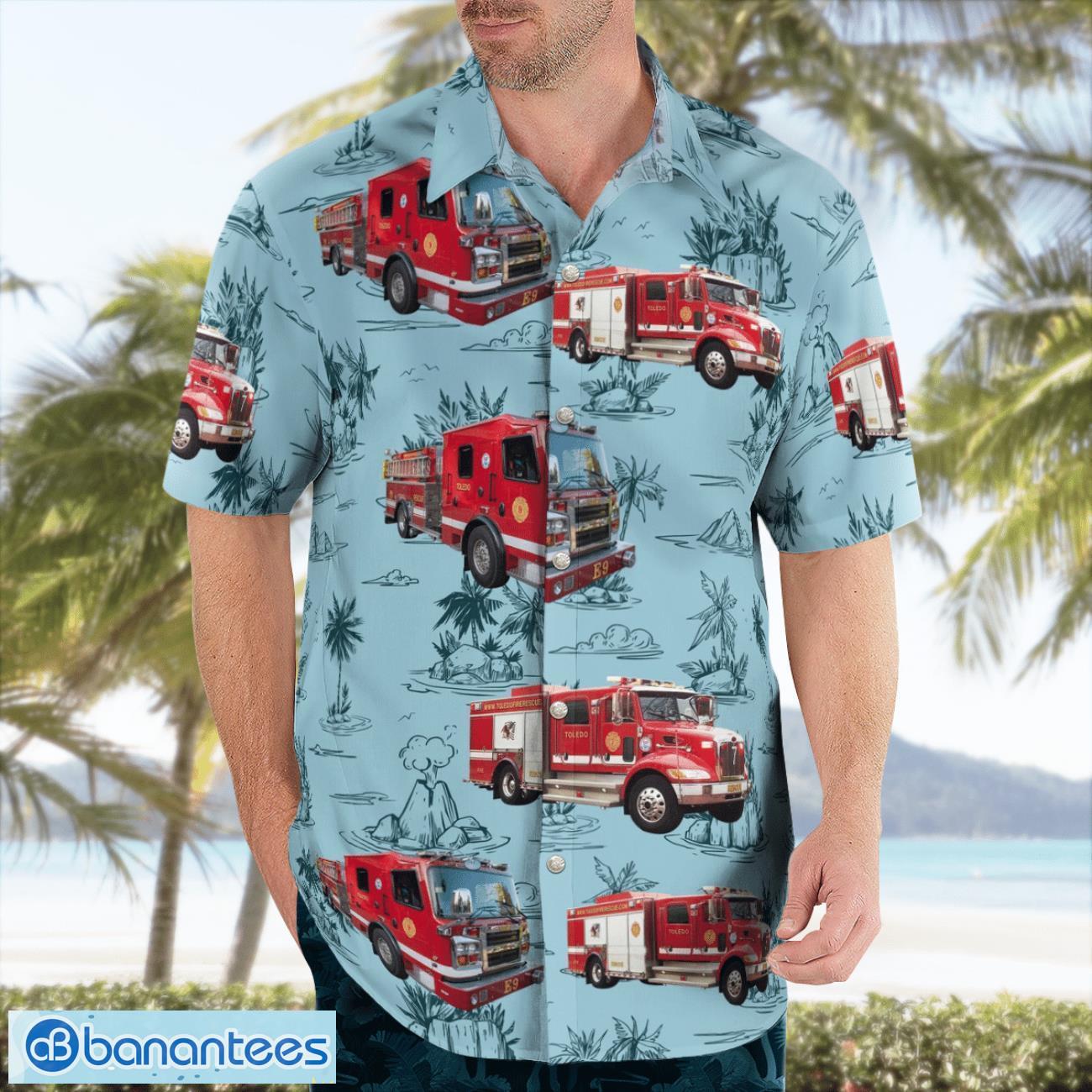 Toledo, Ohio, Toledo Fire & Rescue Department Hawaiian Shirt Toledo, Ohio, Toledo Fire & Rescue Department Hawaiian Shirt Product Photo 4