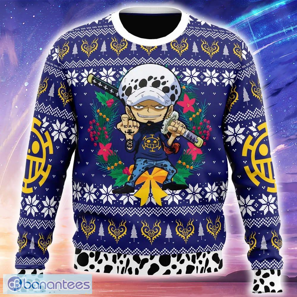 trafalgar law christmas one piece knitted christmas sweater trending holidays for men women fans image Trafalgar Law Christmas One Piece Knitted Christmas Sweater Trending Holidays For Men Women Fans - Trafalgar Law Christmas One Piece Ugly Christmas Sweater_1