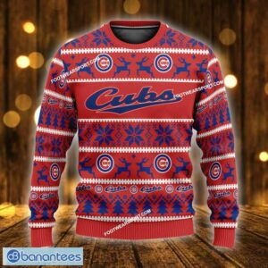 NEW Special Chicago Cubs Knitted Christmas Sweater Gift For Men And Women Custom Name - MLB Chicago Cubs Ugly Christmas Sweater For Men And Women Photo 1