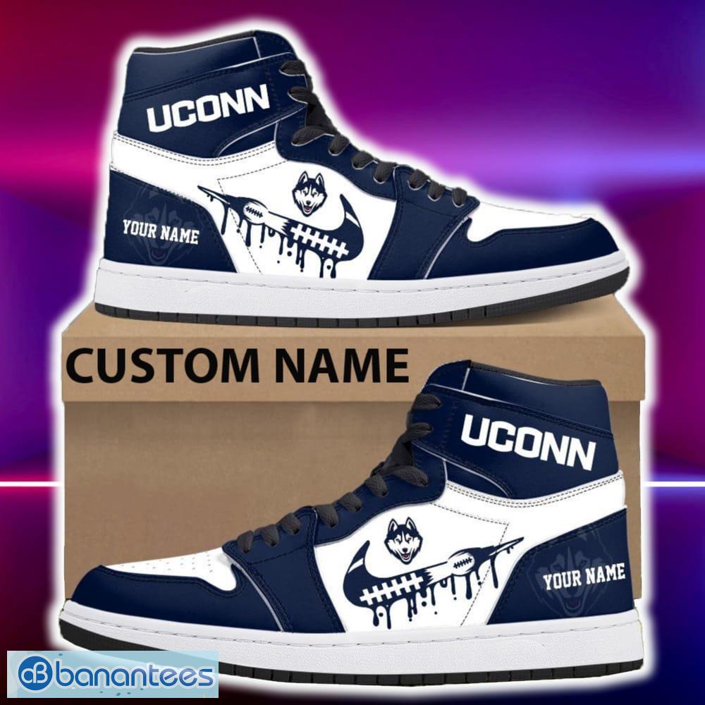 uconn huskies air jordan hightop shoes new custom name for fans gift sneaker image Uconn Huskies Air Jordan Hightop Shoes New Custom Name For Fans Gift Sneaker - Uconn Huskies Air Jordan Hightop Shoes Photo 4