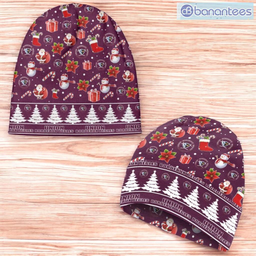 union bordeaux begles beanie hat ugly christmas pattern gift for men and women image Union Bordeaux Begles Beanie Hat Ugly Christmas Pattern Gift For Men And Women Product Photo 1