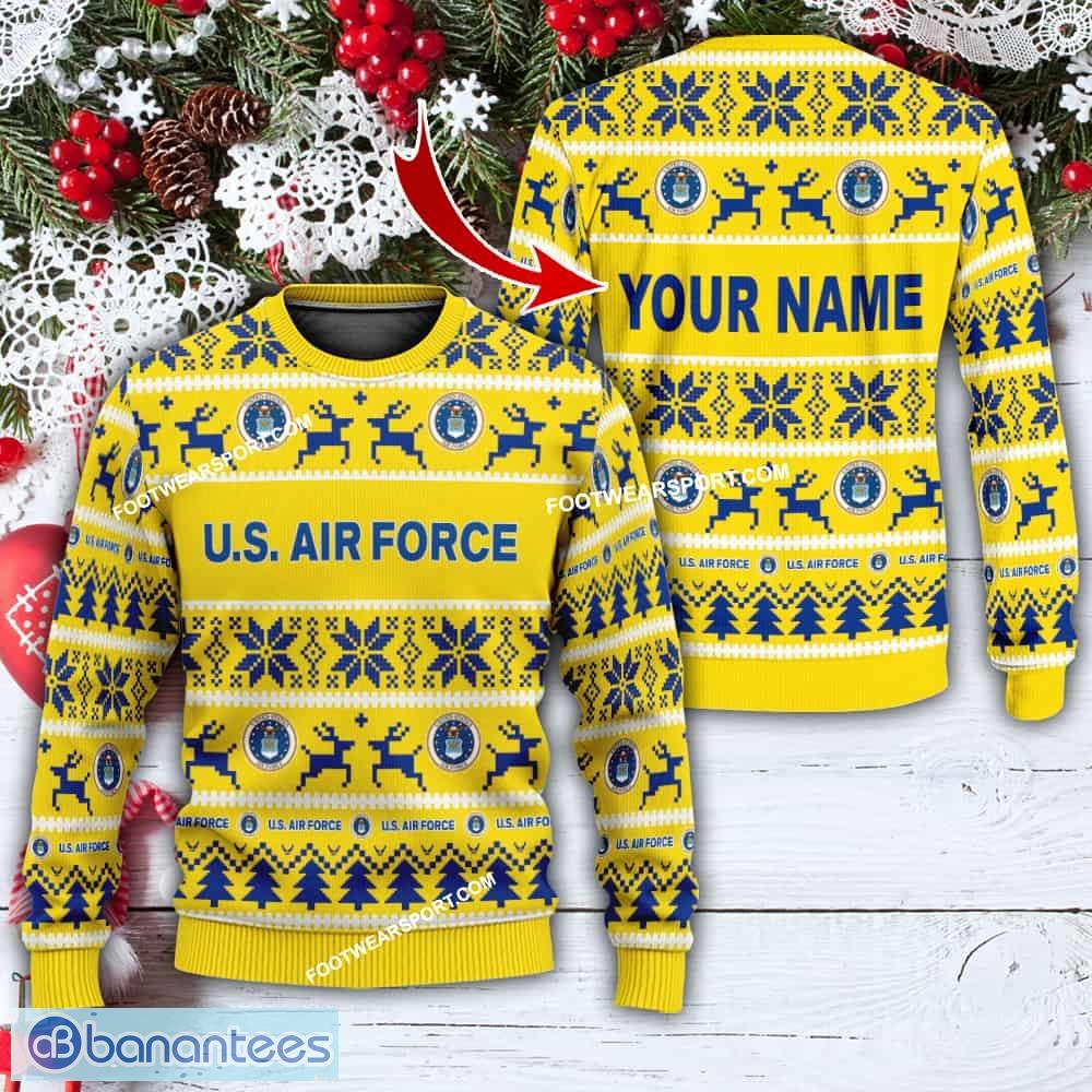 us air force ugly xmas sweater gift for men and women personalized image US Air Force Ugly Xmas Sweater Gift For Men And Women Personalized - US Air Force Ugly Xmas Sweater Gift For Men And Women Personalized