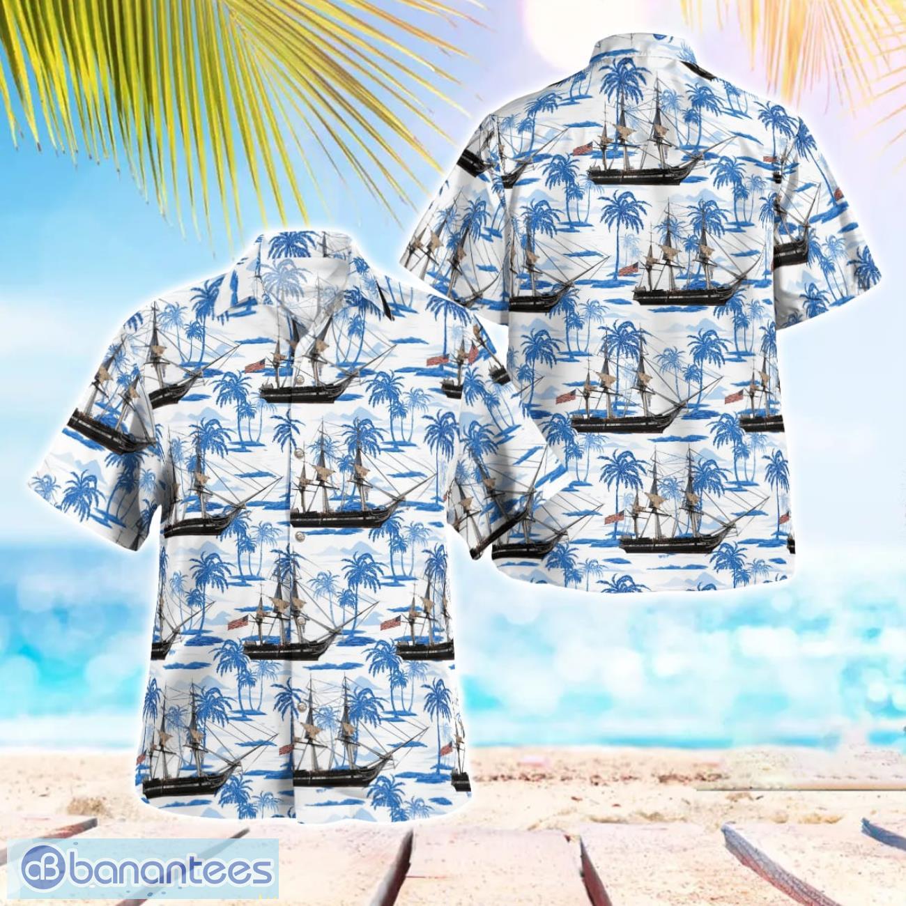 us navy uss constitution 4th of july beach shirt for team image US Navy USS Constitution 4th Of July Beach Shirt For Team Product Photo 1