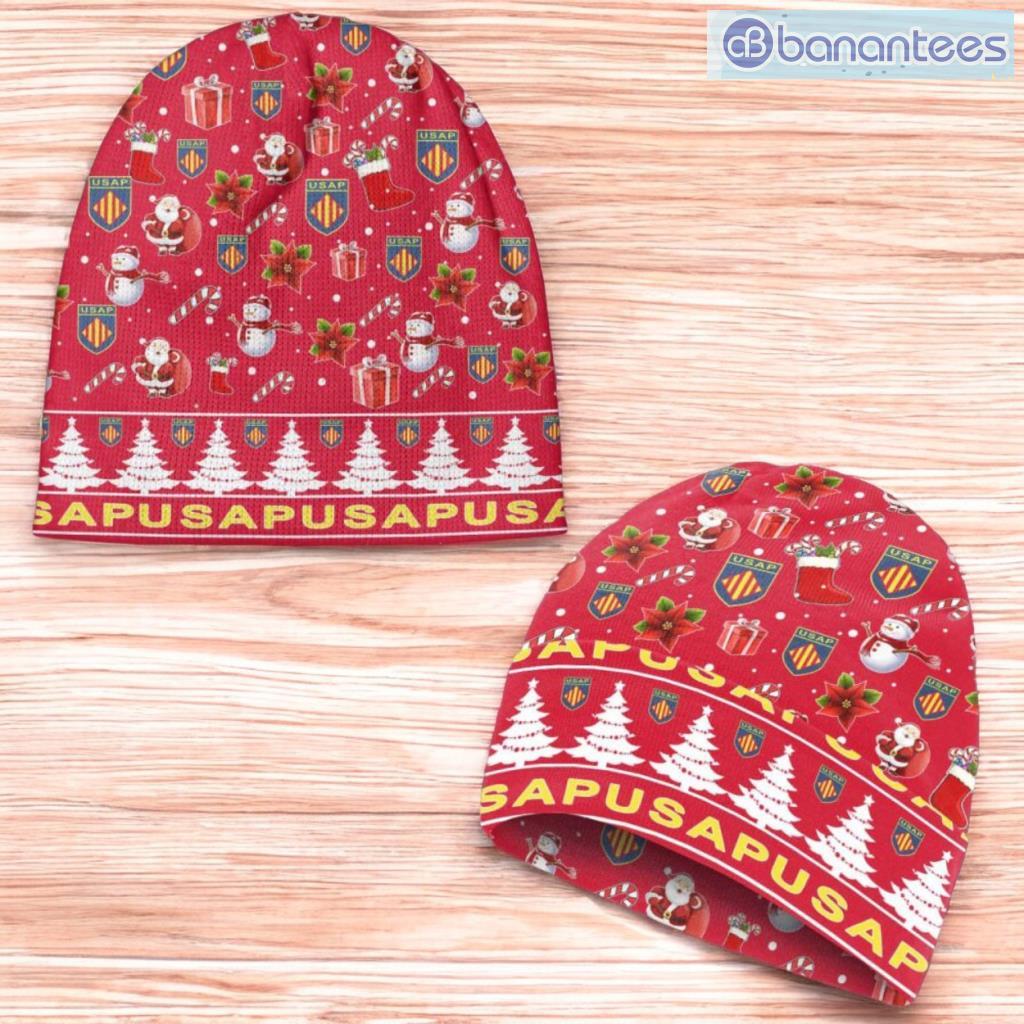 usa perpignan beanie hat ugly christmas pattern gift for men and women image Usa Perpignan Beanie Hat Ugly Christmas Pattern Gift For Men And Women Product Photo 1