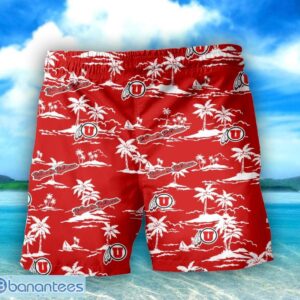 Utah Utes 3D Tropical Pattern Coconut Tree Hawaiian Shirt And Shorts Product Photo 3