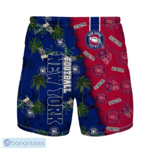 New York Football Team Hawaiian Shirt And Shorts Custom Name Number Tropical Style Hawaiian Shirt Product Photo 2