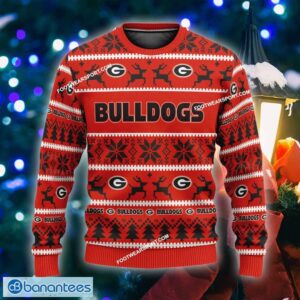 NEW Savior Georgia Bulldogs Knitted Christmas Sweater Gift For Adult Custom Name - NCAA Georgia Bulldogs Ugly Christmas Sweater For Men And Women Photo 1