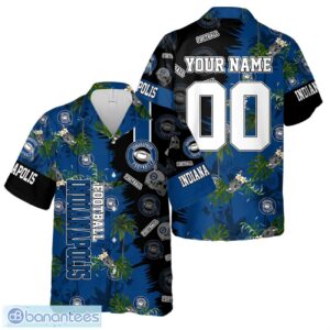Indianapolis Football Team Hawaiian Shirt And Shorts Custom Name Number Tropical Style Hawaiian Shirt Product Photo 1