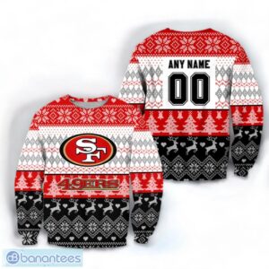 NFL San Francisco 49Ers Personalized Name & Number Ugly Sweater Christmas Gift For Fans Product Photo 1