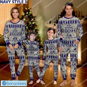 Beechcraft Sport Aircraft Ugly Christmas Family Pajamas Set Army Gift - Beechcraft Sport Aircraft Pajamas Set Family Photo Navy