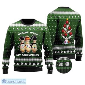 Bowling Rolling With My Snowmies Green All Over Print Sweater Product Photo 1
