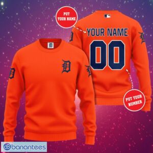 MLB Detroit Tigers Logo Design Simple Custom Name And Numbers Orange Sweatshirt Sweatshirt 3D Product Photo 1