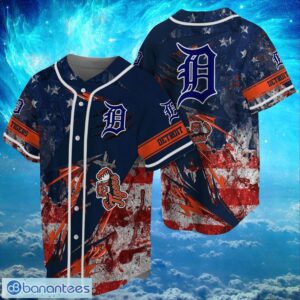MLB Detroit Tigers Logo Design US Flag Gifts Baseball Jersey Shirt Full Print Product Photo 1