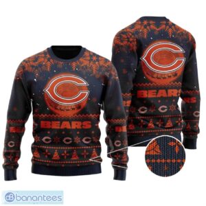 Chicago Bears Santa Claus In The Moon All Over Print Sweater Product Photo 1
