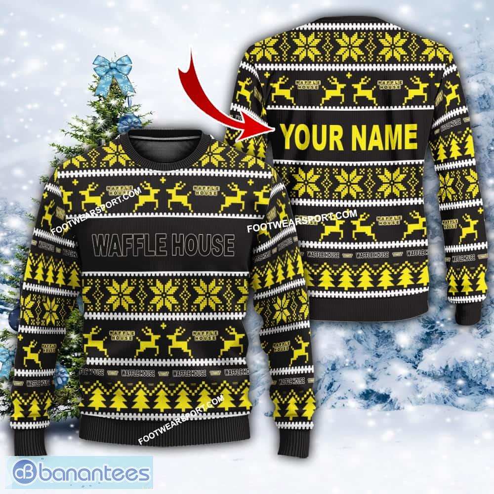 waffle house ugly xmas sweater gift for men and women personalized image Waffle House Ugly Xmas Sweater Gift For Men And Women Personalized - Waffle House Ugly Xmas Sweater Gift For Men And Women Personalized