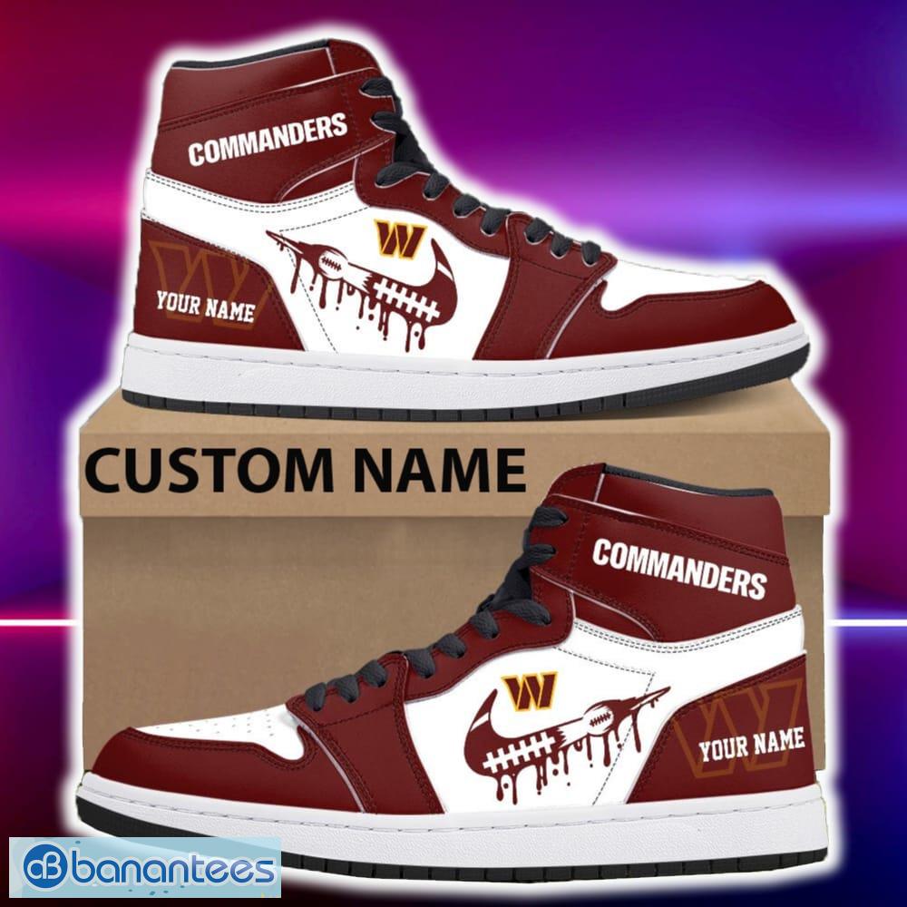 washington commanders air jordan hightop shoes new custom name for fans gift sneaker image Washington Commanders Air Jordan Hightop Shoes New Custom Name For Fans Gift Sneaker - Washington Commanders Air Jordan Hightop Shoes Photo 4